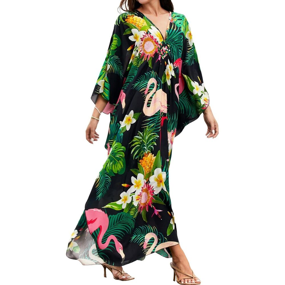 Kaftan Dresses for Women Plus Size Moo Moos Caftan Beach Dresses